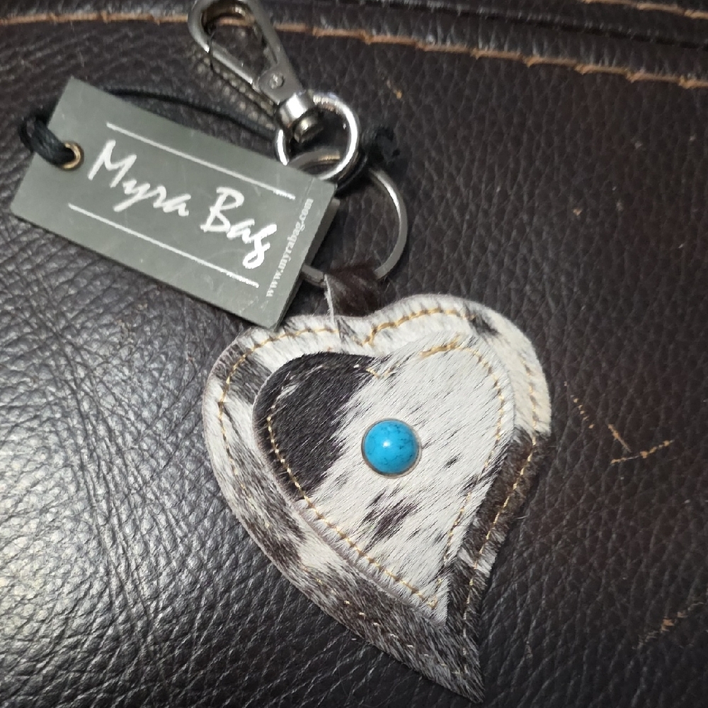 Myra Bag Heart Keychain with Blue Accent